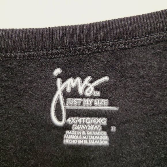 "STARRY SKY" Space-dye NEW Black Fleece Sweatshirt JMS 4X 26W-28W - Picture 4 of 6
